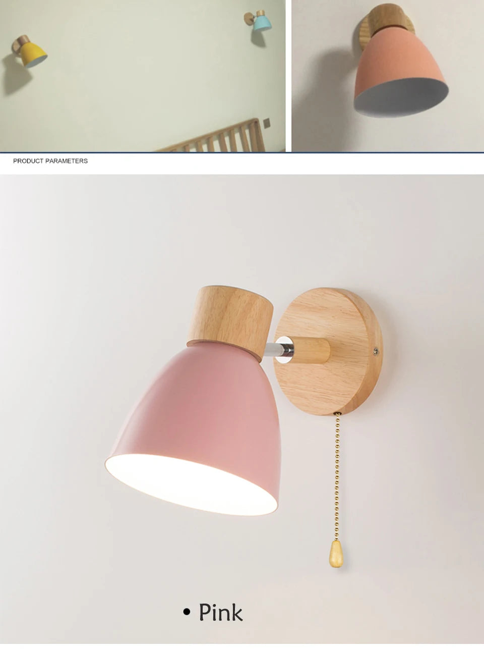 Wooden Nordic Wall Lamp