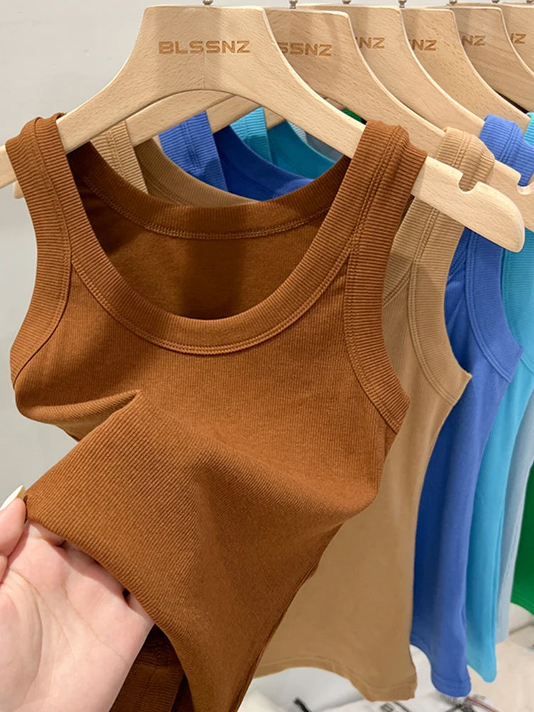 Zjaiss Women’s Solid Ribbed Tank