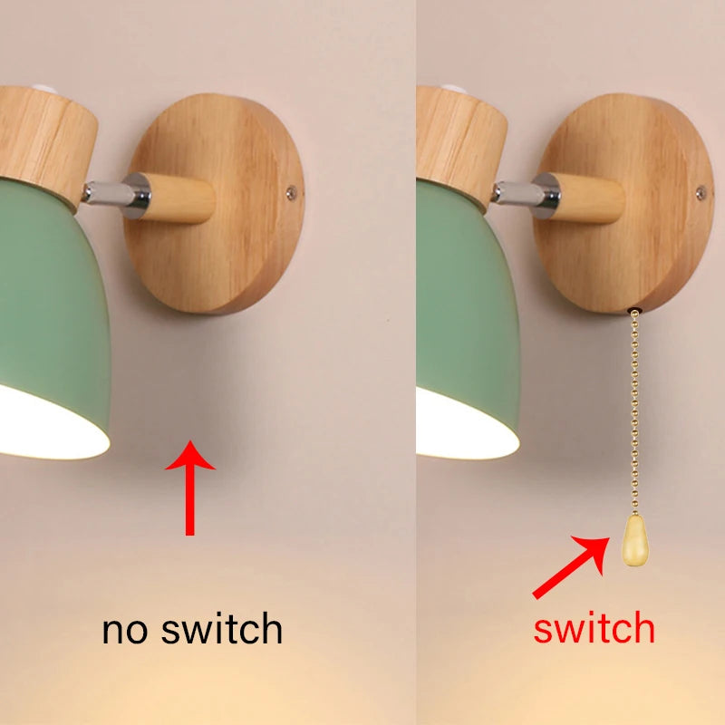 Wooden Nordic Wall Lamp