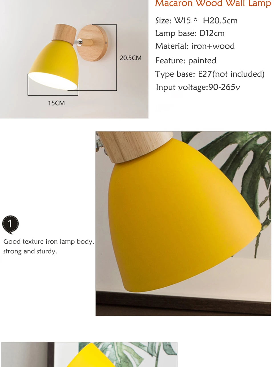 Wooden Nordic Wall Lamp