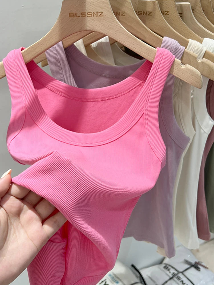 Zjaiss Women’s Solid Ribbed Tank