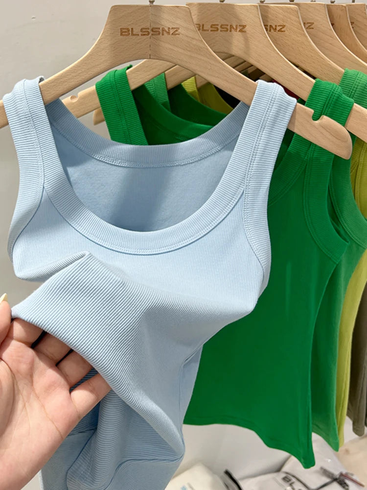 Zjaiss Women’s Solid Ribbed Tank