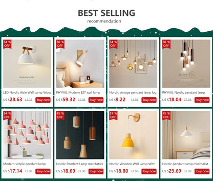 Wooden Nordic Wall Lamp