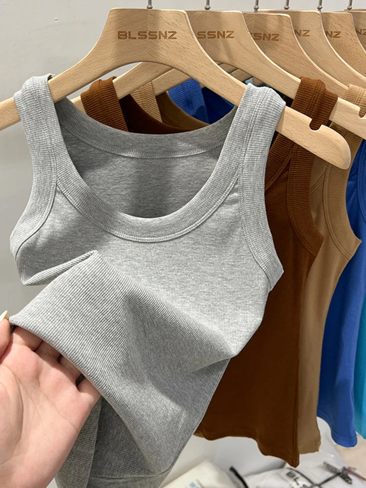 Zjaiss Women’s Solid Ribbed Tank