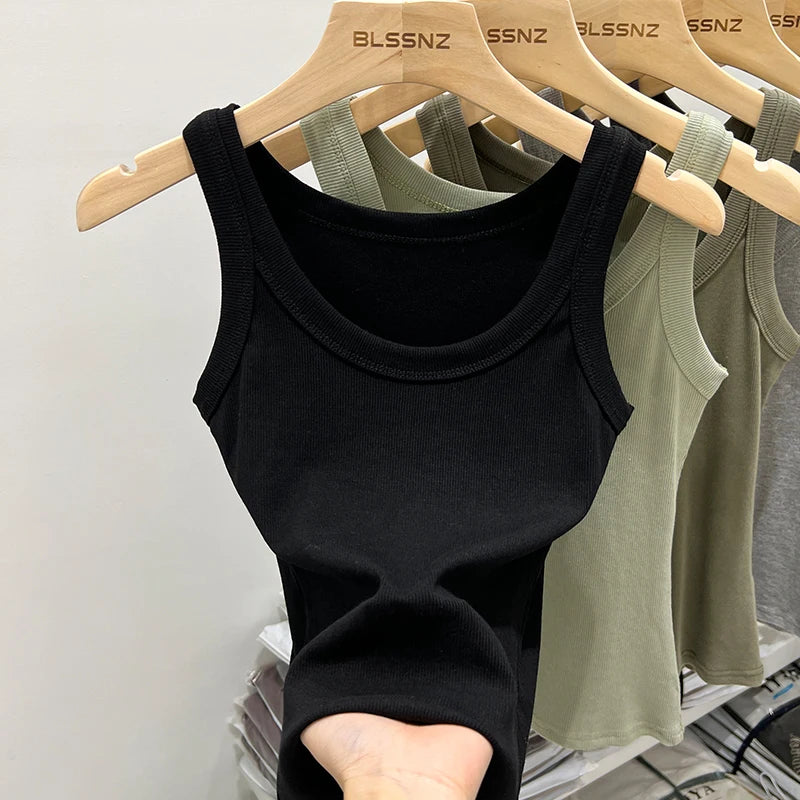 Zjaiss Women’s Solid Ribbed Tank