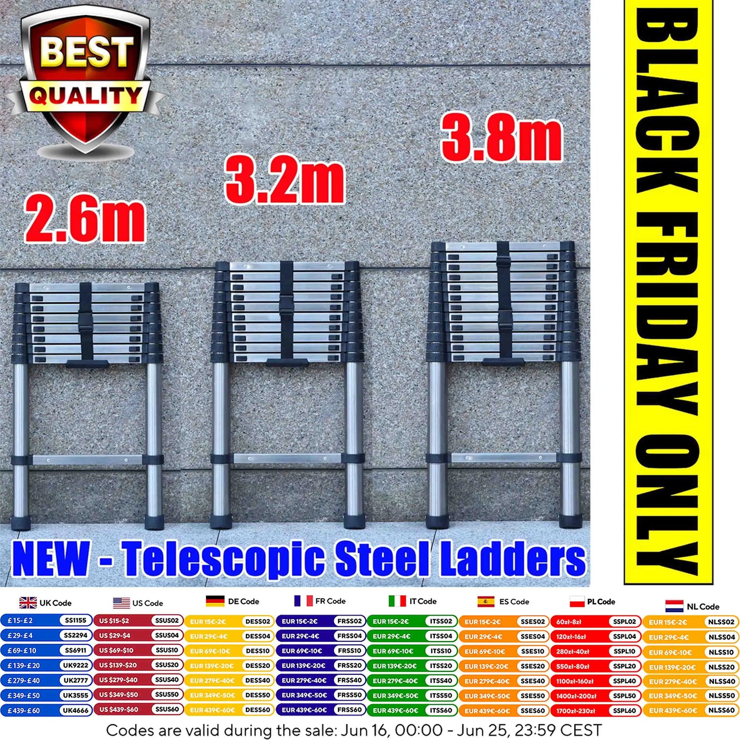 Ladders Extendable Telescopic